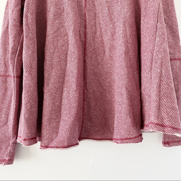 NWOT Free People Laced Cutout Striped Long Sleeve Top / Sweatshirt - Picture 8 of 10